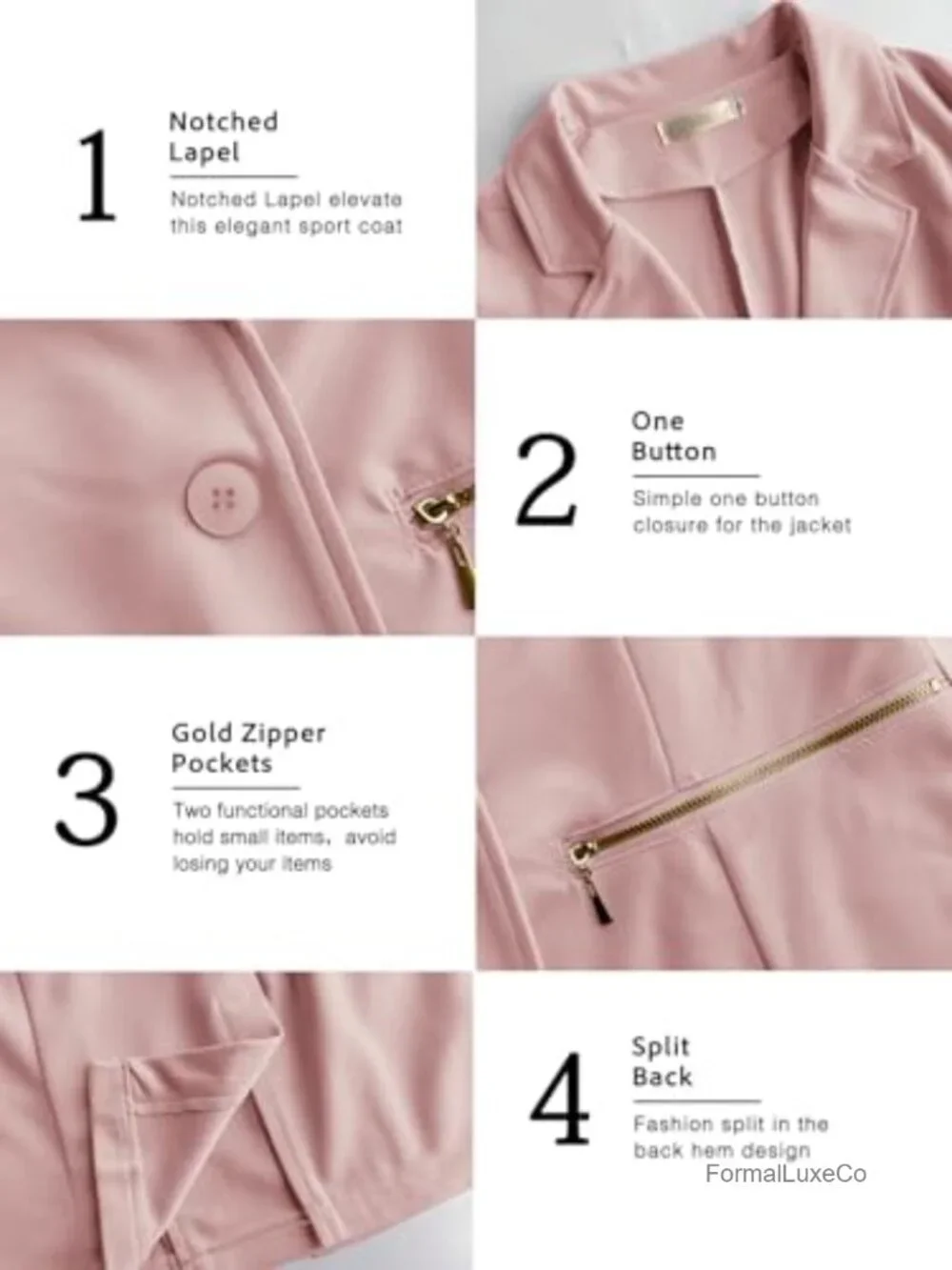 Long Sleeve Open Front Blazer Cardigan with Zipper Pockets
